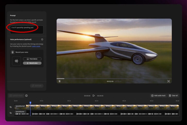 Adobe Firefly Audio Tool Generate Sound Effects Beta