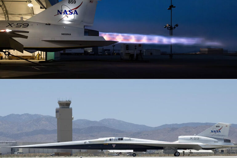 NASA X-59 Quesst Aircraft Supersonic Taxi Test