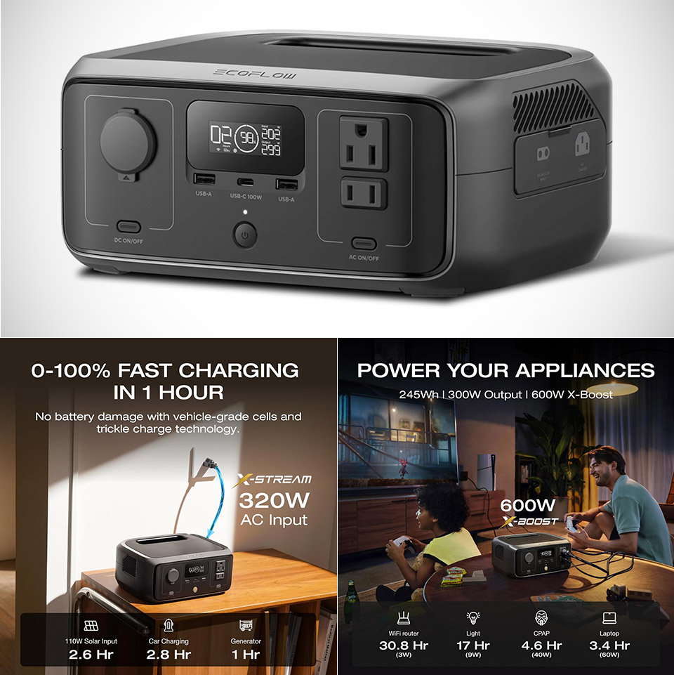 EF ECOFLOW River 3 Portable Power Station