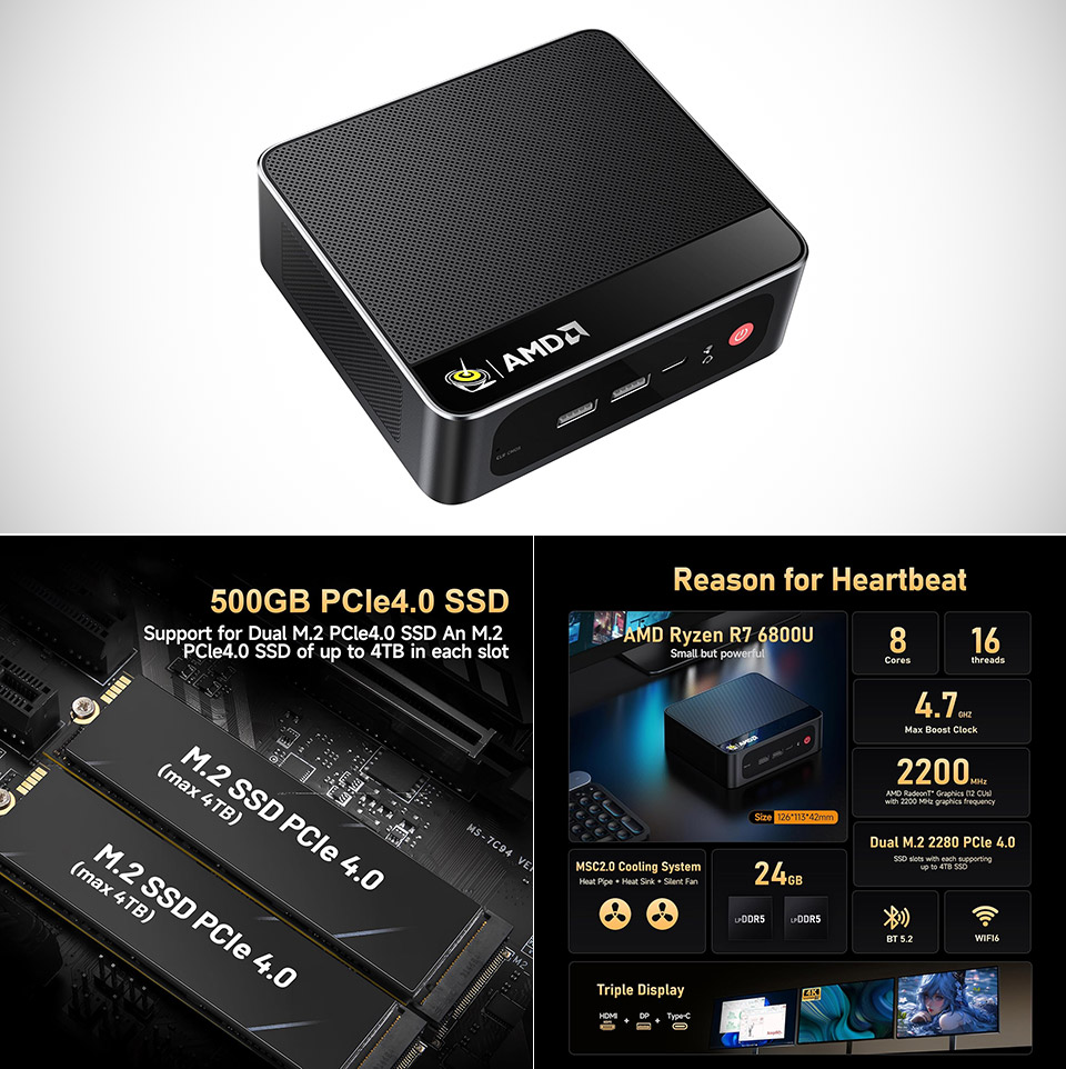 Beelink SER5 Max Mini PC 6800U