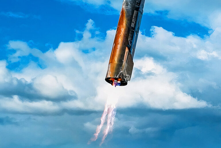 Starship Upper Stage Landing 10th Flight