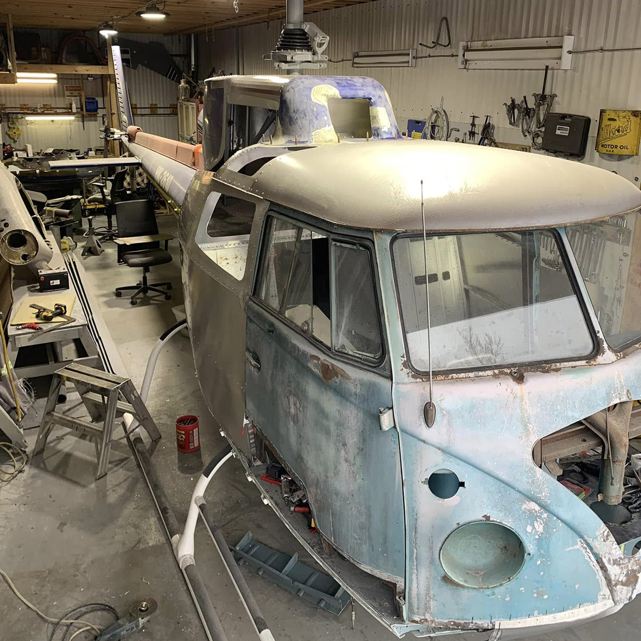 VW T1 Bus Airbus Helicopter Frankencopter