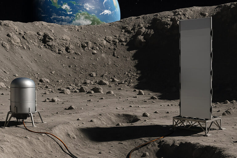 NASA Fission Surface Power Project Nuclear Reactor Moon