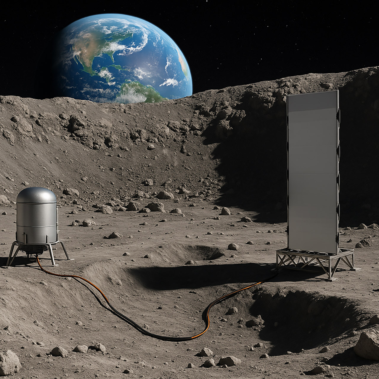 NASA Fission Surface Power Project Nuclear Reactor Moon