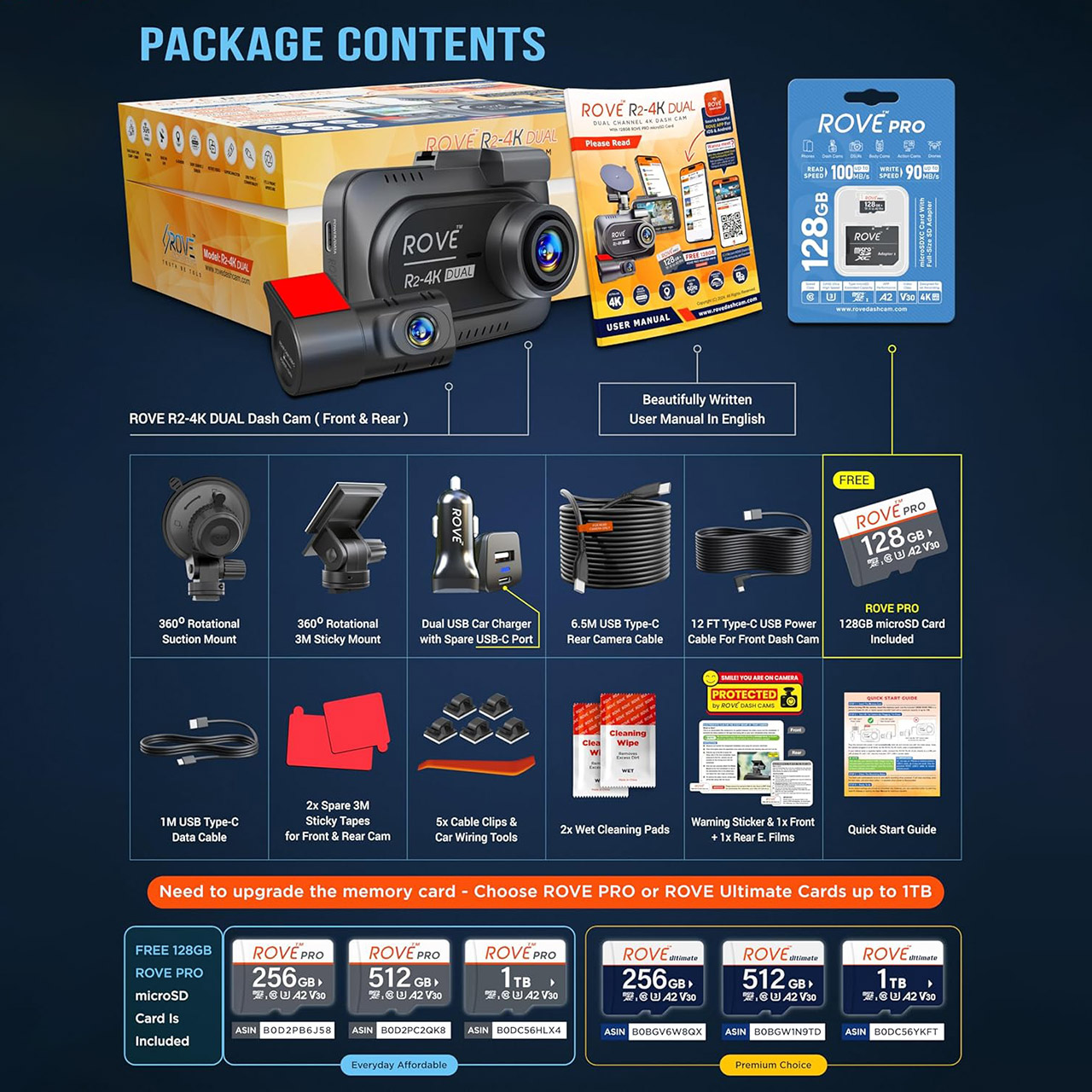 ROVE R2-4K DUAL Dashcam