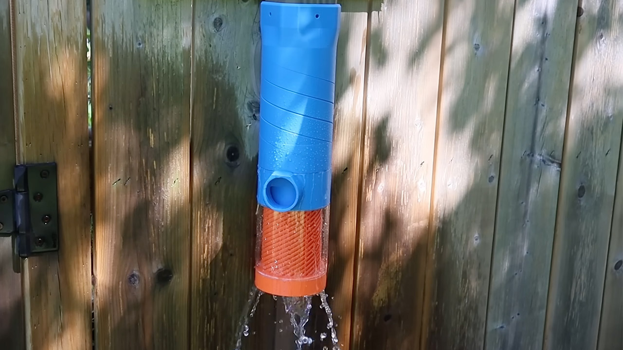 3D-Printed Rainwater Filter Self-Cleaning