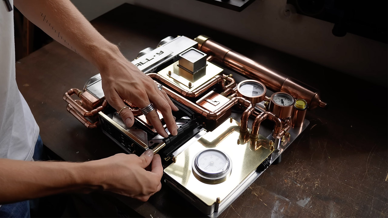 Custom Steampunk Water-Cooled PC WALL-Y