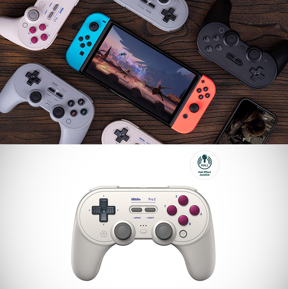 8BitDo Pro 2 Bluetooth Controller Hall Effect Joysticks
