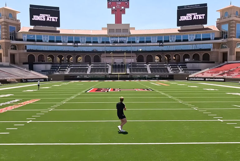 One Take Drone Flythrough Texas Tech Football