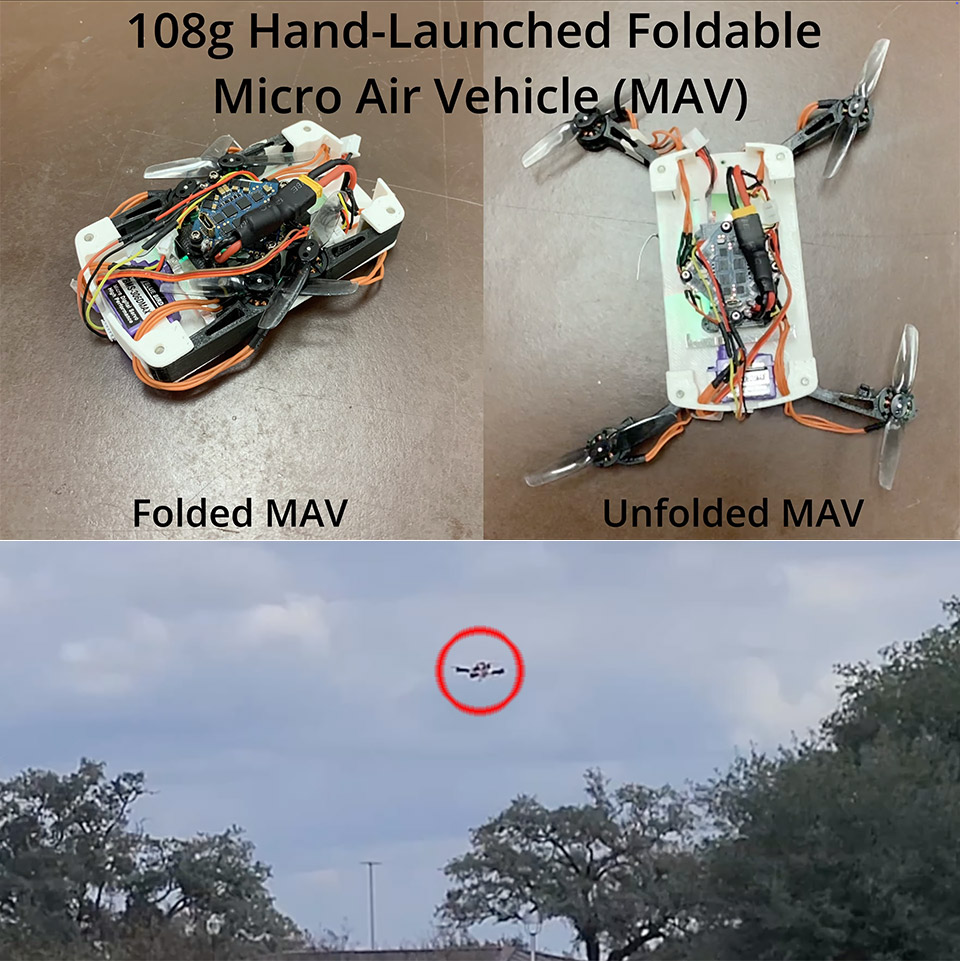 Foldable Micro Air Vehicle Drone AVFL