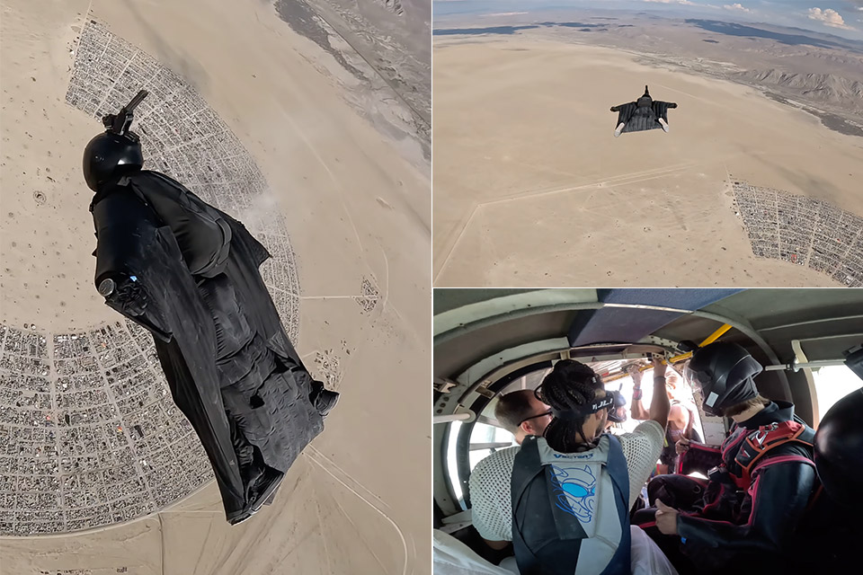 Johannes Grasser Wingsuit Burning Man Flight