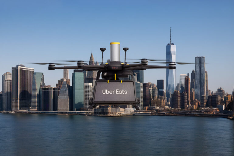 Uber Eats FlyTrex Drone Food Delivery