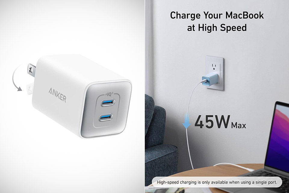 Anker 523 Nano 47W 2-Port USB-C Charger