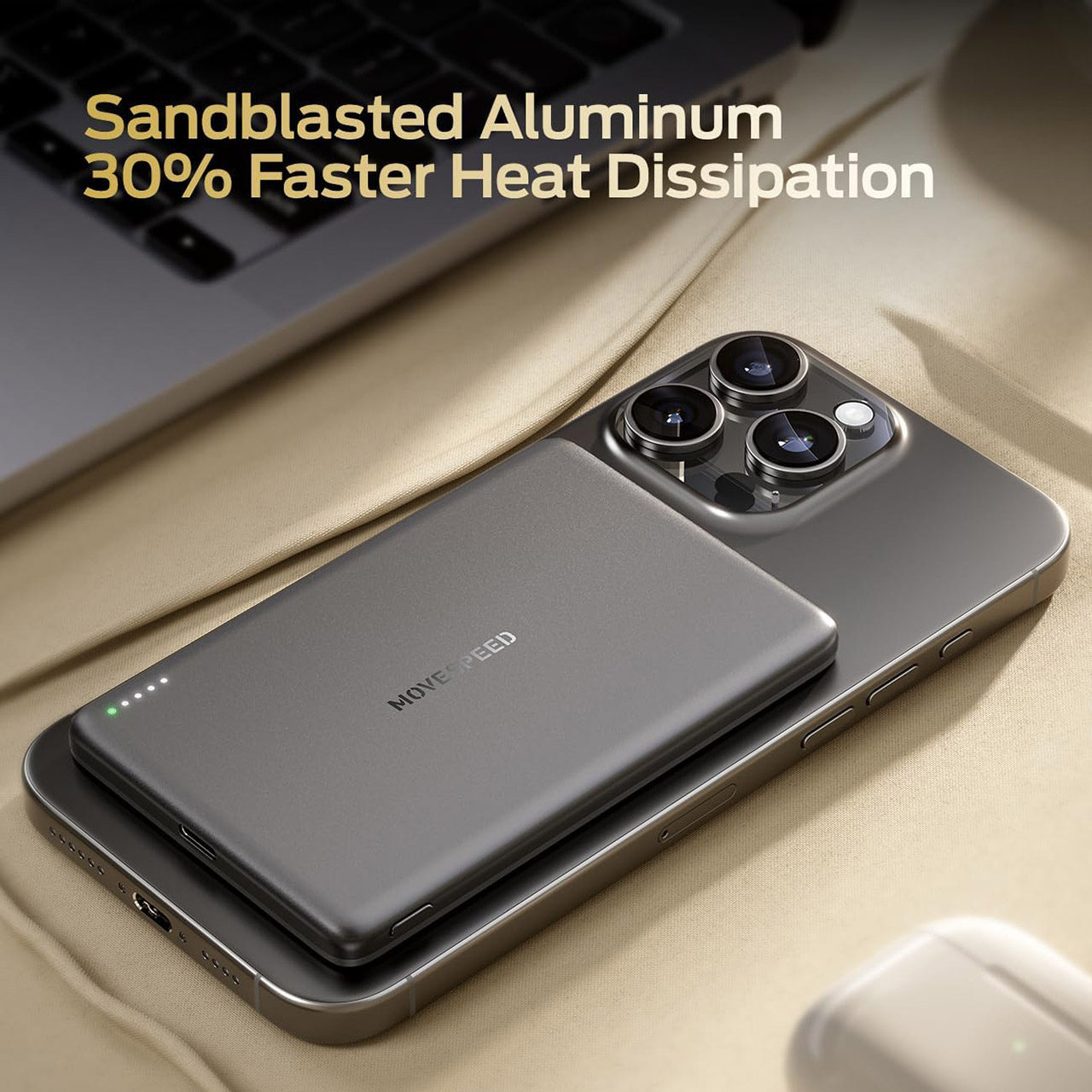 MOVE SPEED Ultra Slim 5,000mAh MagSafe Portable Charger Bank