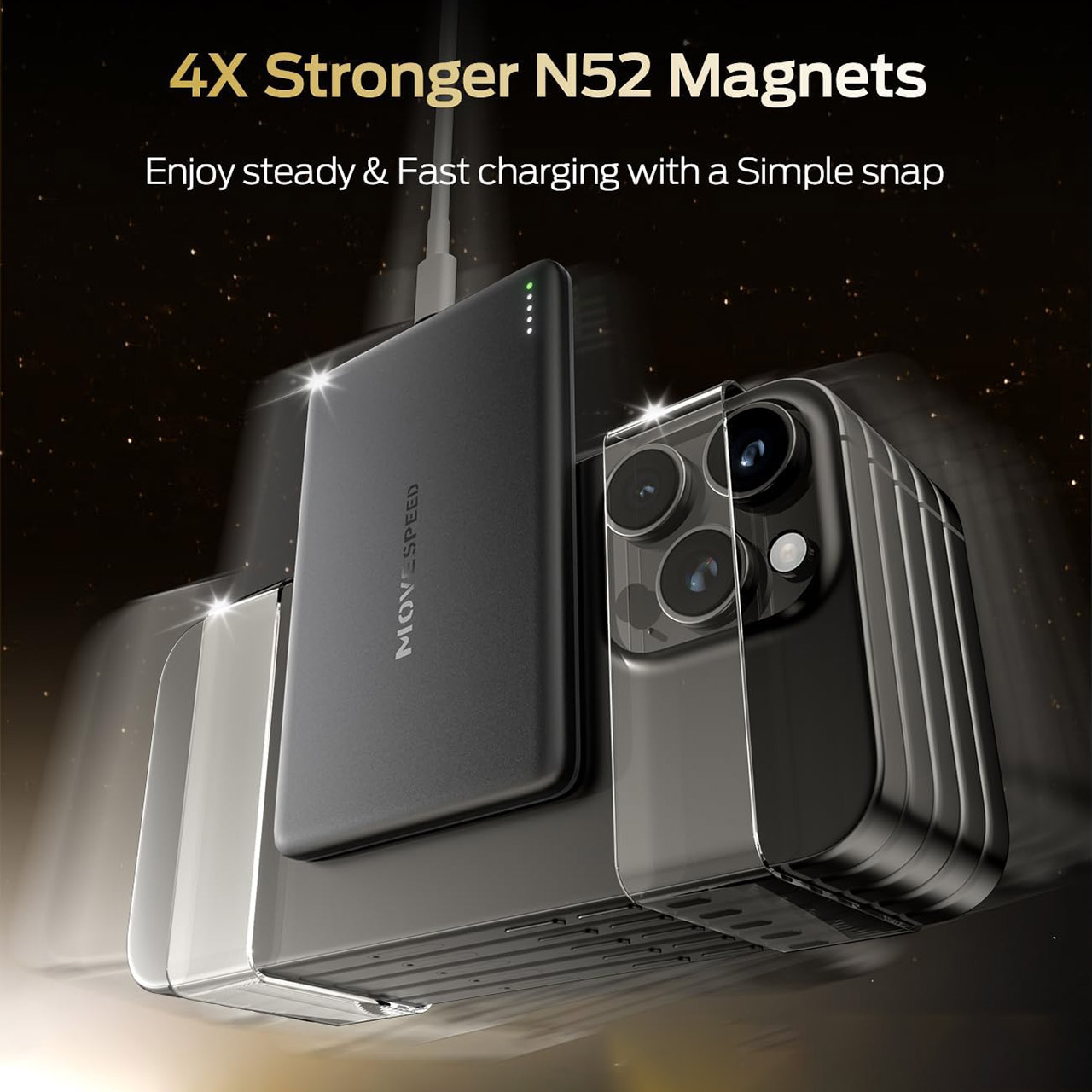 MOVE SPEED Ultra Slim 5,000mAh MagSafe Portable Charger Bank