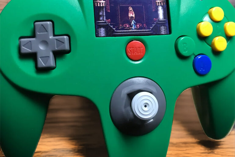 Game Boy Micro Inside N64 Controller Mod