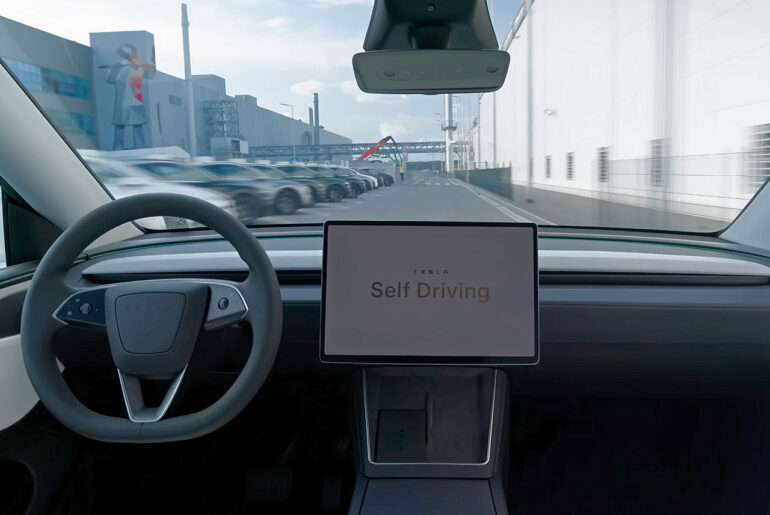 Tesla Model Y FSD Drive Off Giga Berlin Factory Line