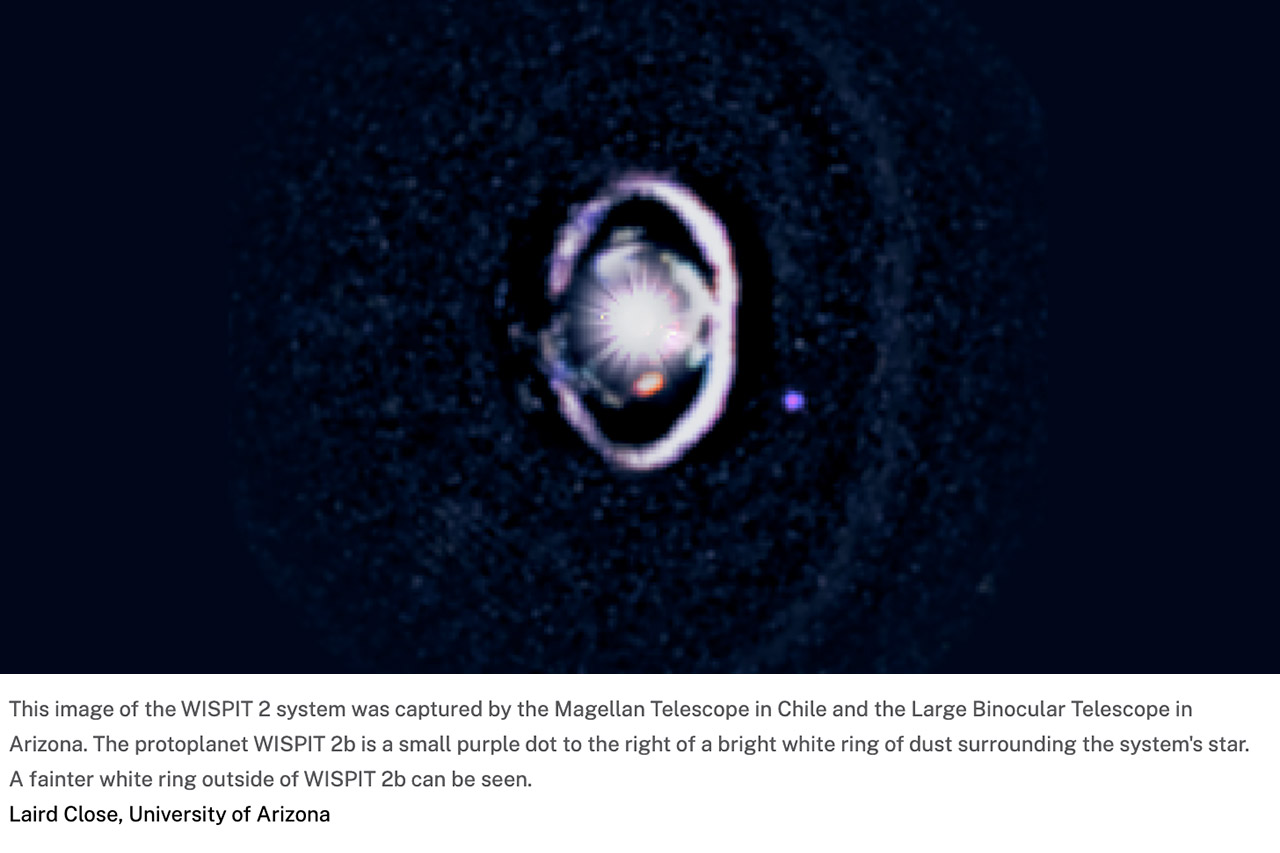 WISPIT 2b System Planet Ring Around Star