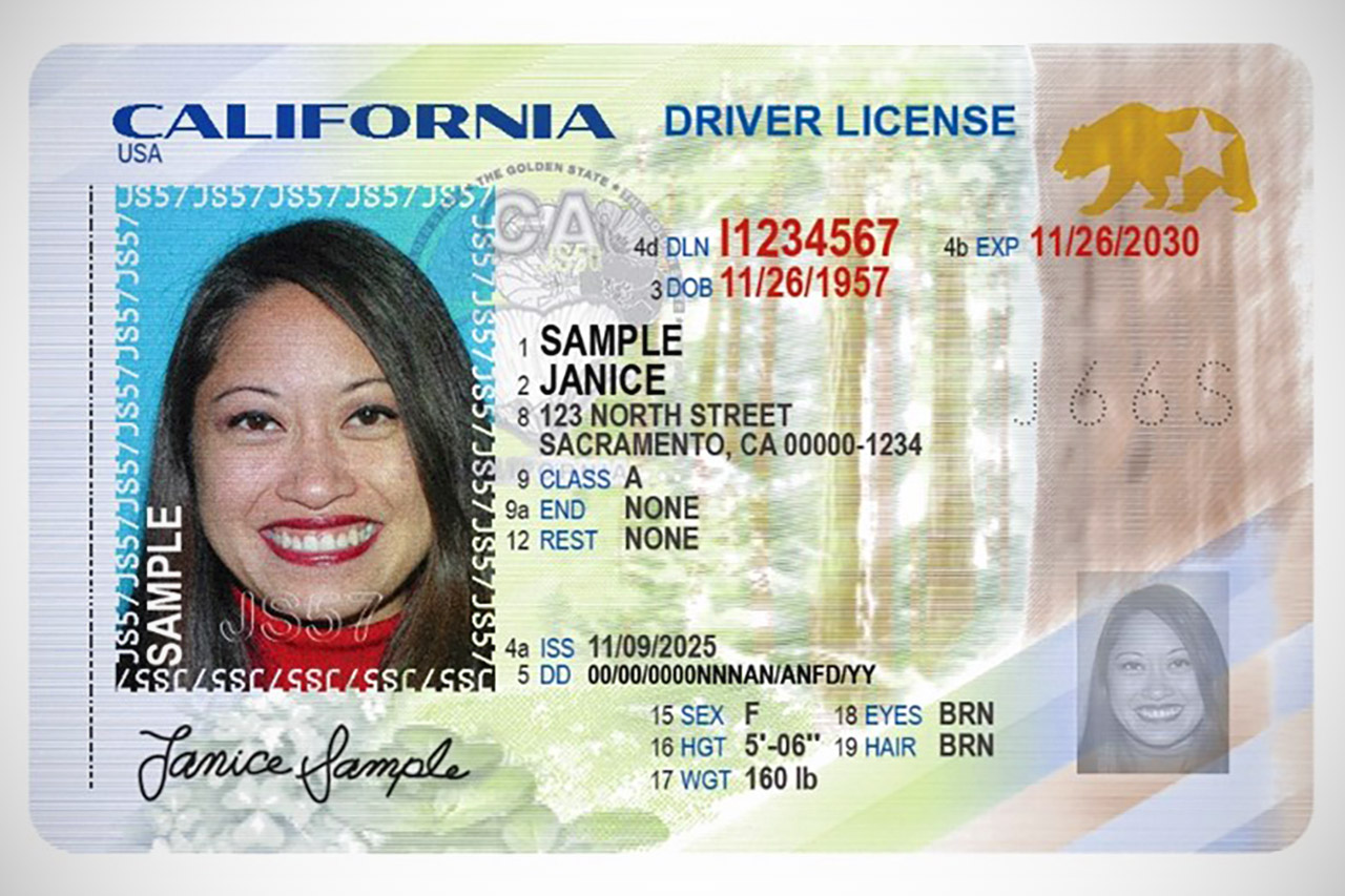 New California Driver's License Card Features 2025