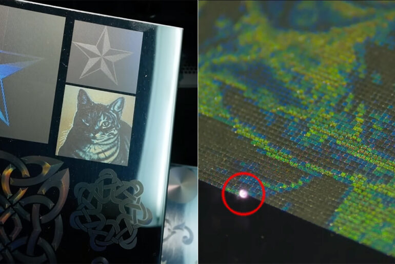 Almost Holograms MOPA Laser
