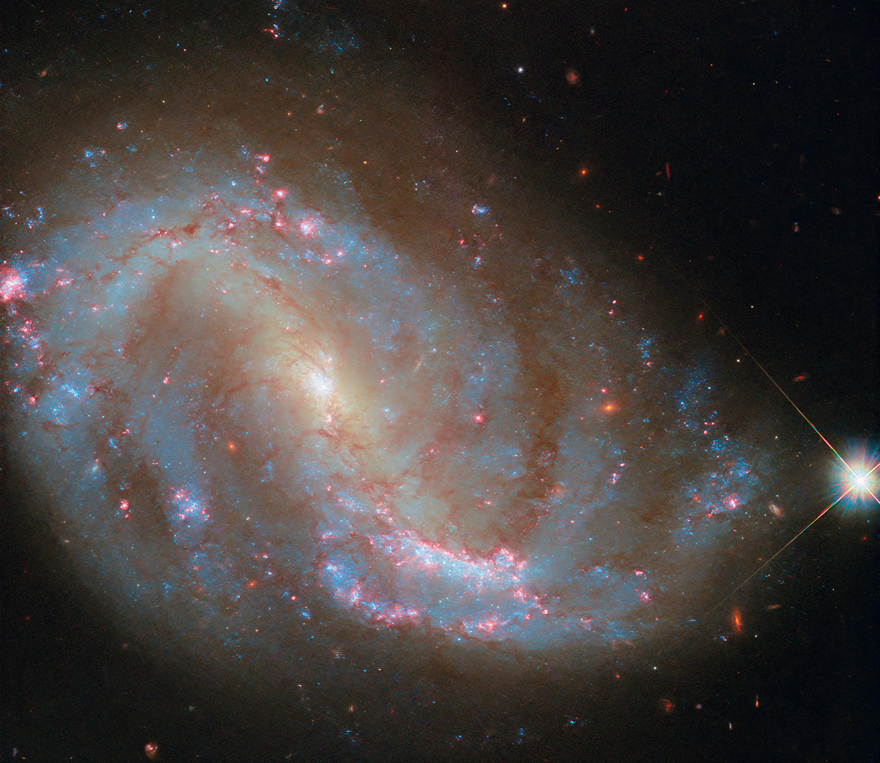 Hubble Spiral Galaxy NGC 7496 Crane Grus