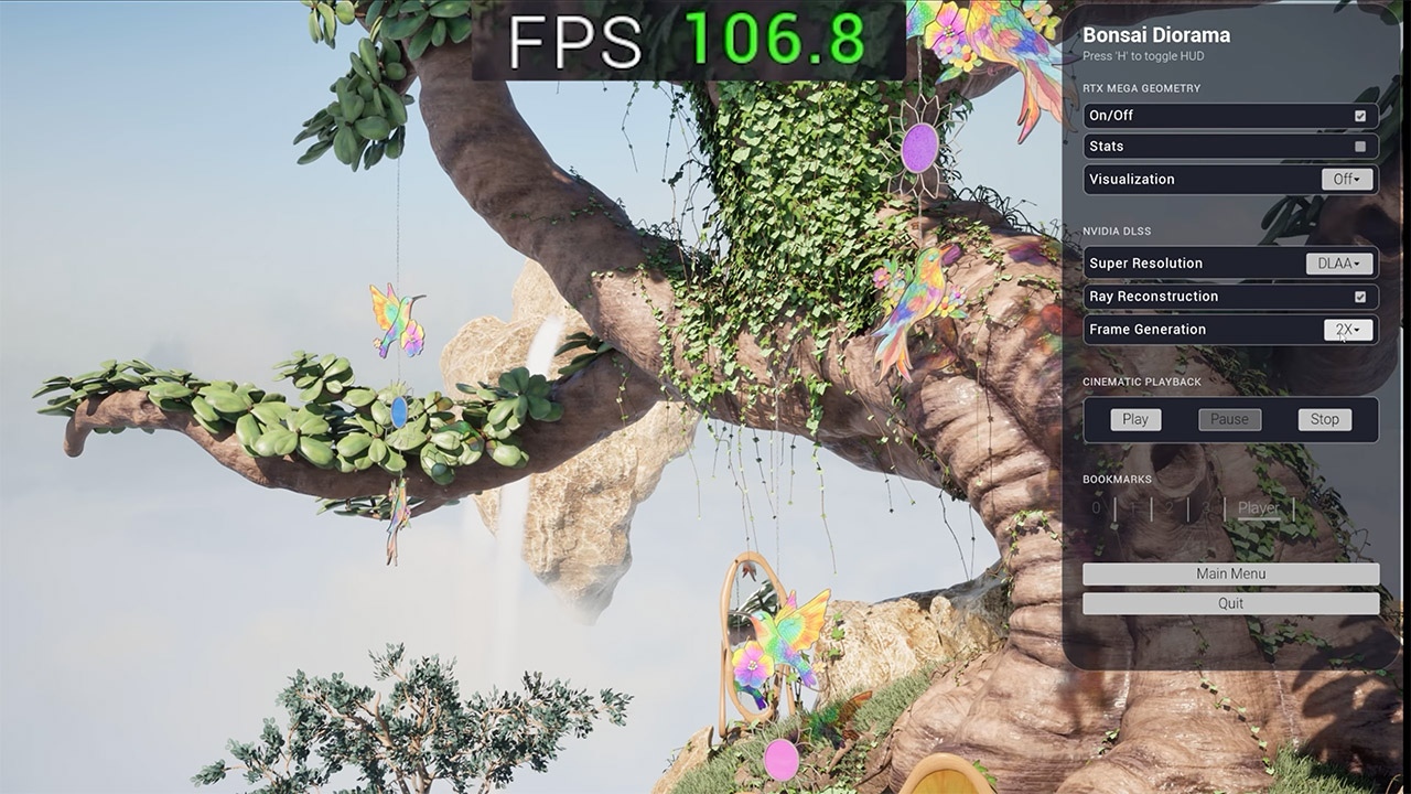 NVIDIA Bonsai Diorama Tech Demo RTX Mega Geometry