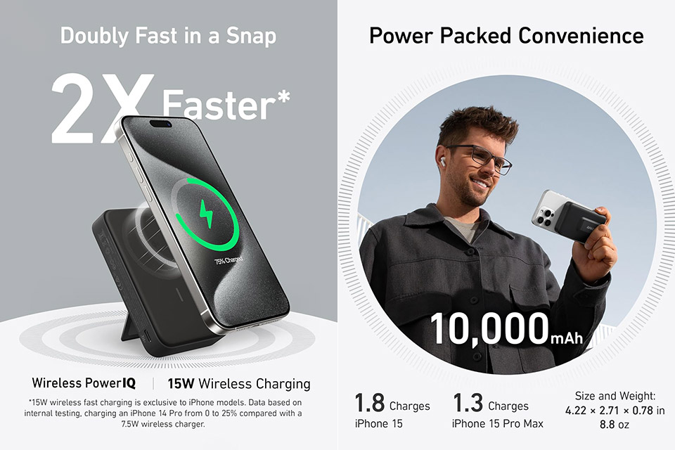 Anker MagGo 10,000mAh Power Bank Qi2