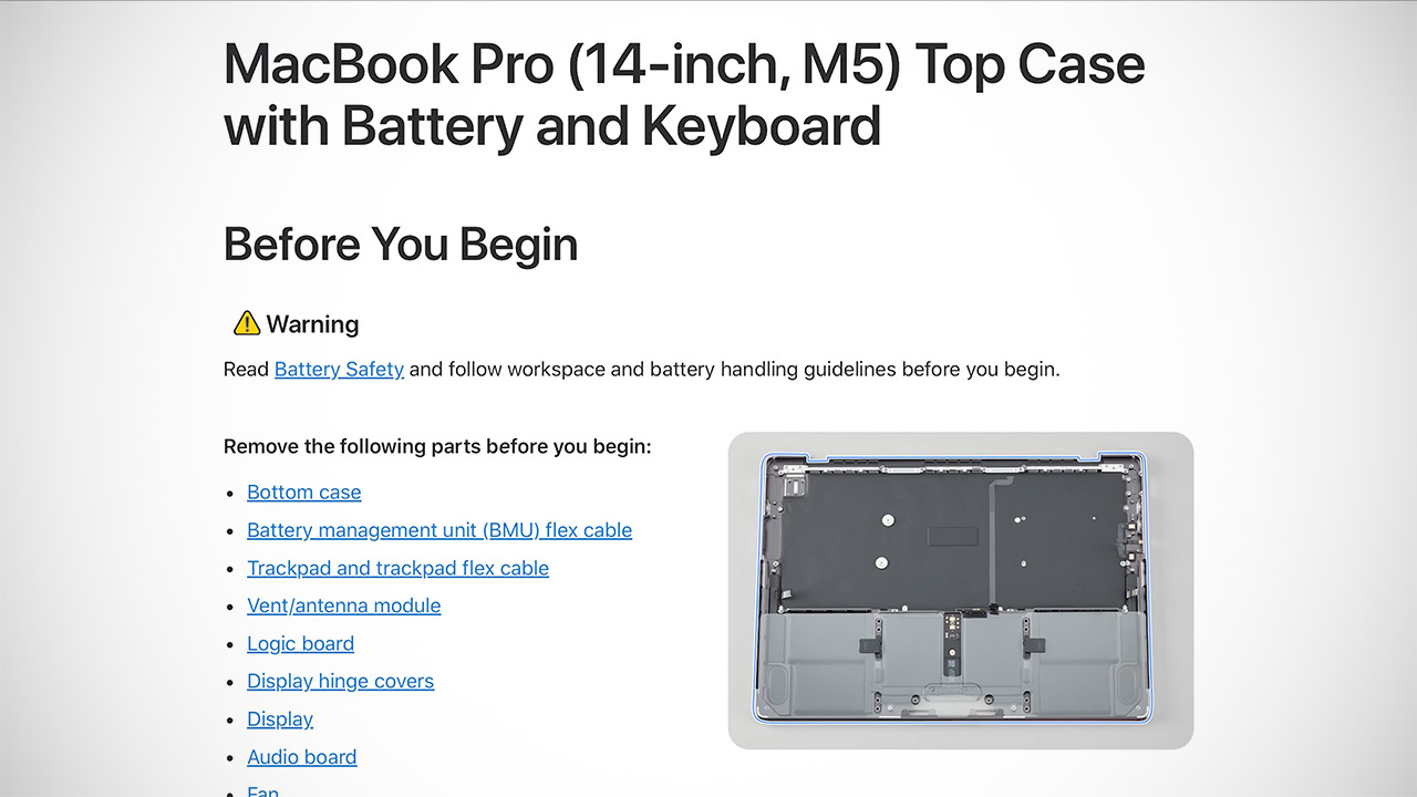 MacBook Pro M5 Teardown Disassembly Battery Replacement