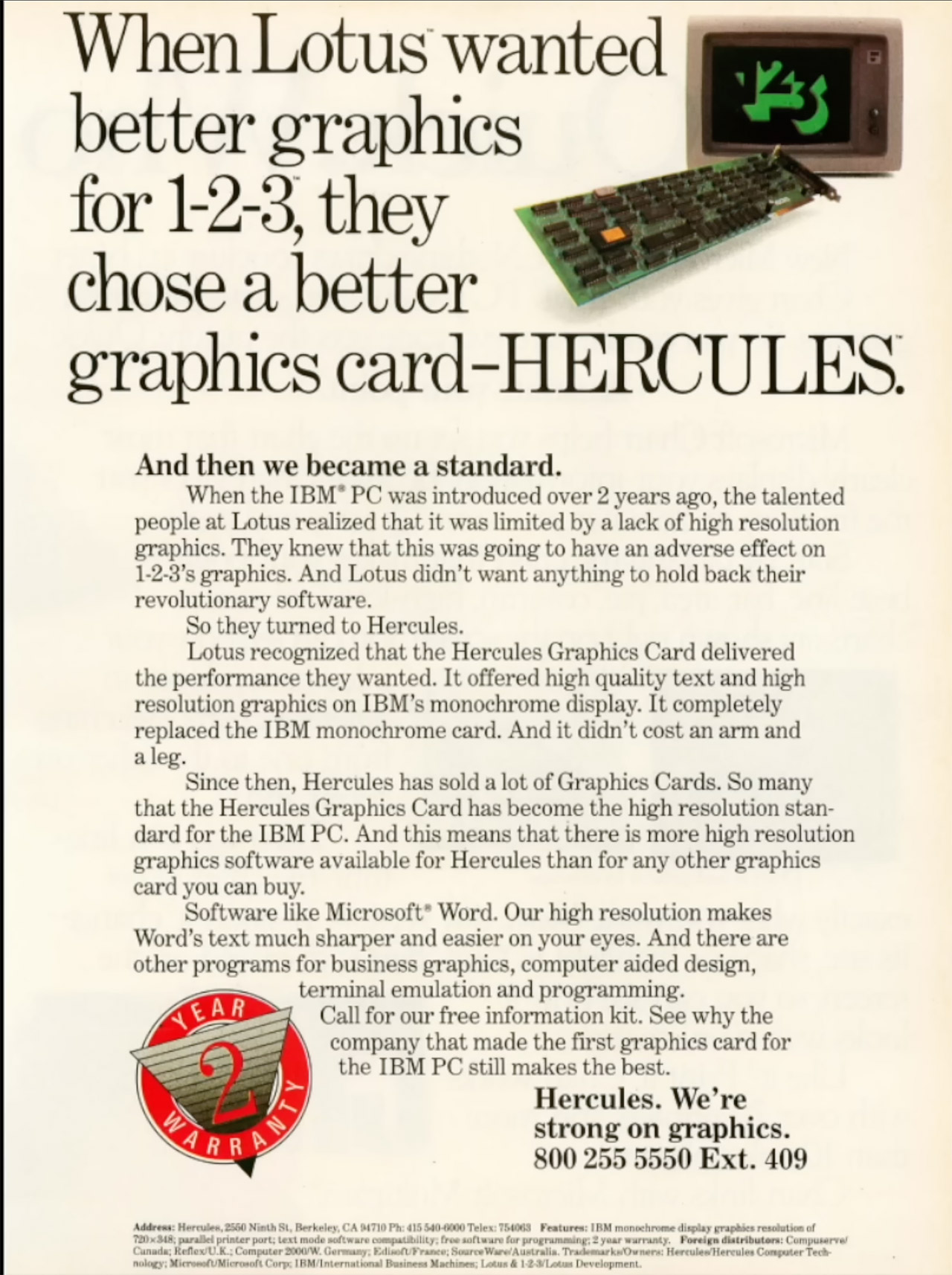 Lengthy Earlier than NVIDIA's GeForce RTX 5090, There was the Hercules Graphics Card 1 Hercules Graphics Card Ad