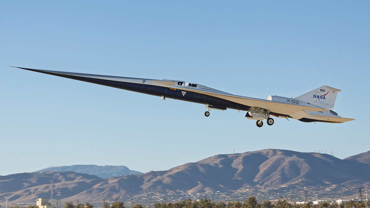 Lockheed Martin X-59 Supersonic Aircraft First Flight Test