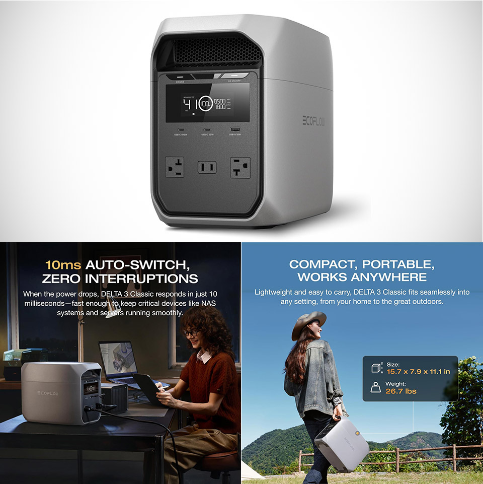 EF ECOFLOW Delta 3 Classic Portable Power Station