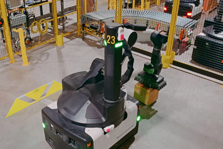 A Peek Inside Boston Dynamics’ Stretch Lab Showcases Their Latest Warehouse Robot Boston Dynamics Stretch Robot Lab Test