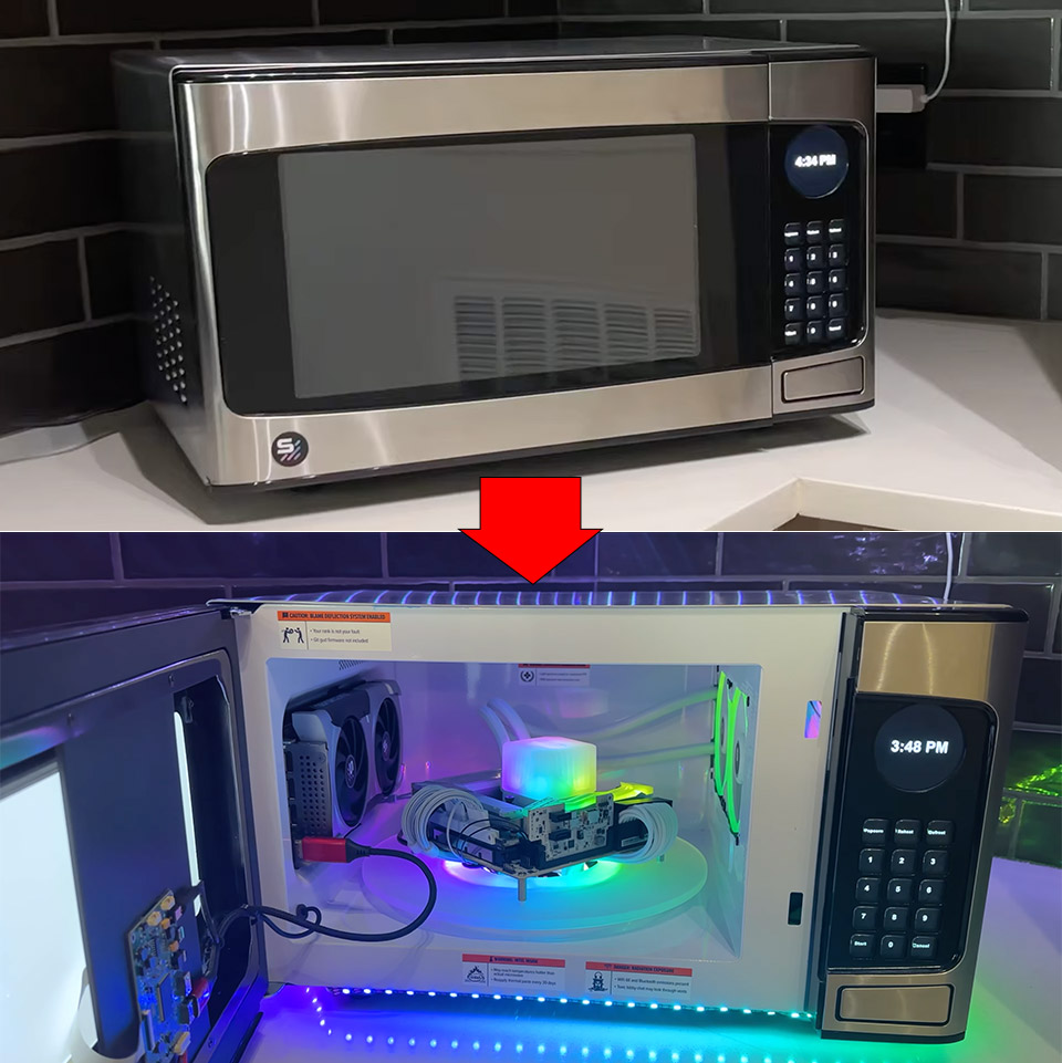 Real Microwave Gaming PC Mod