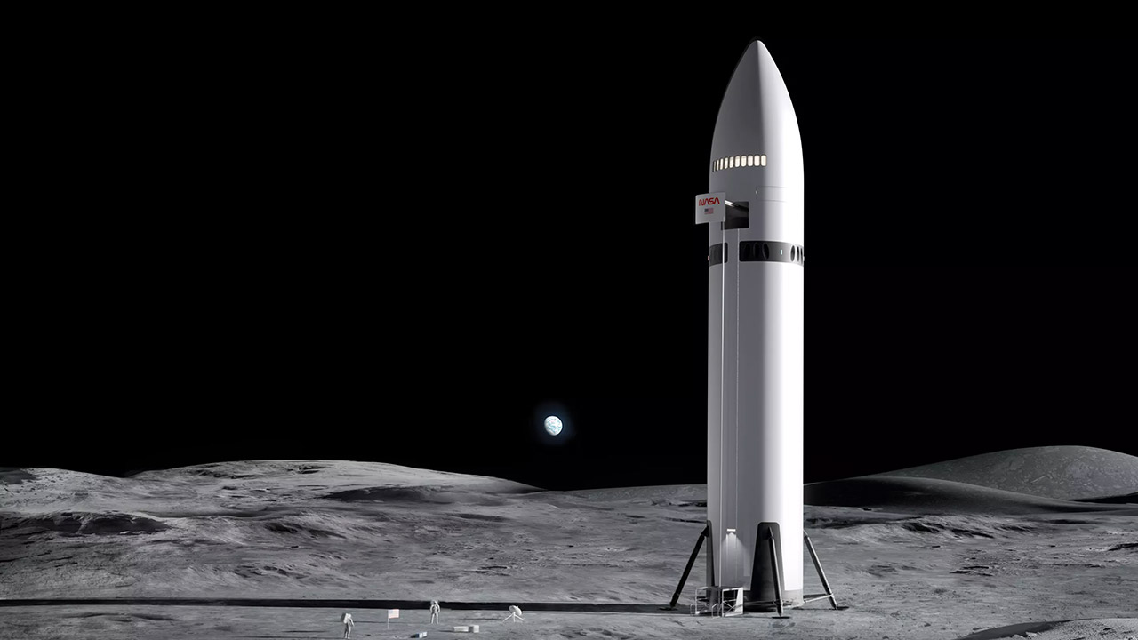 SpaceX Starship HLS Lander Moon