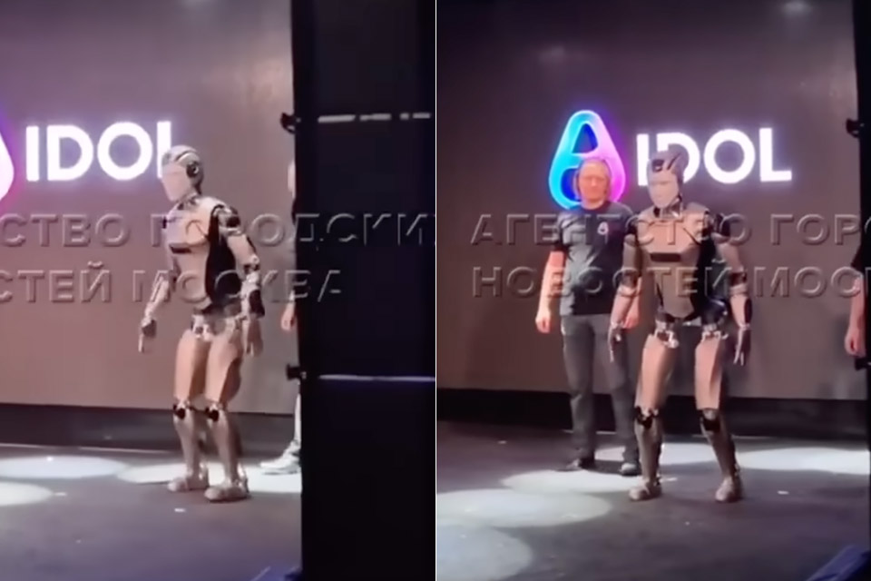 Russia AIdol Humanoid Robot Fall