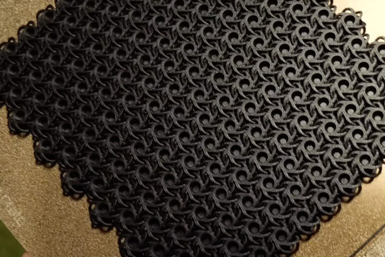 3D-Printed Chainmail Armor Experiment
