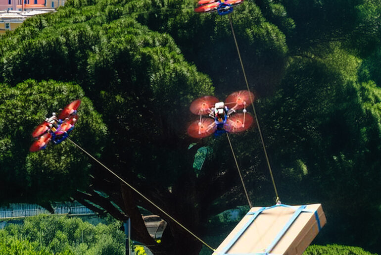 Autonomous Drone Team Heavy Lifting