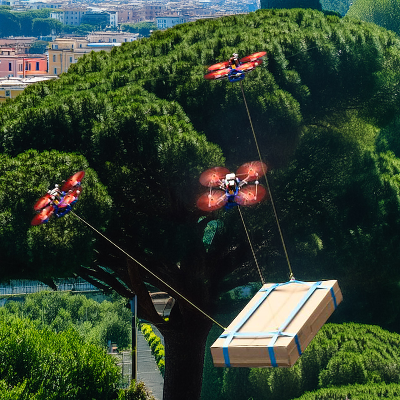 Autonomous Drone Team Heavy Lifting