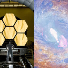 NGC 1068 Spiral Galaxy Chandra Hubble Webb Composite