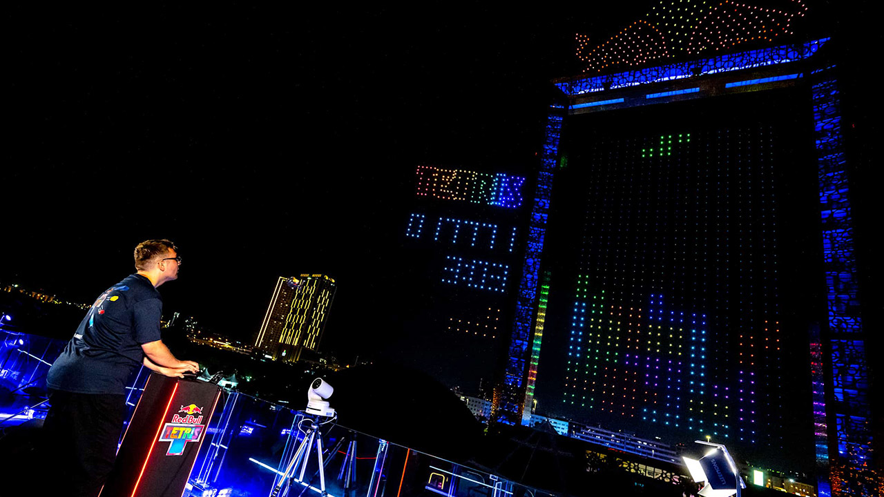 Red Bull Largest game of Tetris in the Sky Drones