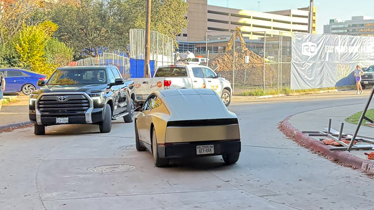 Production Tesla Cybercab No Steering Wheel Public Austin
