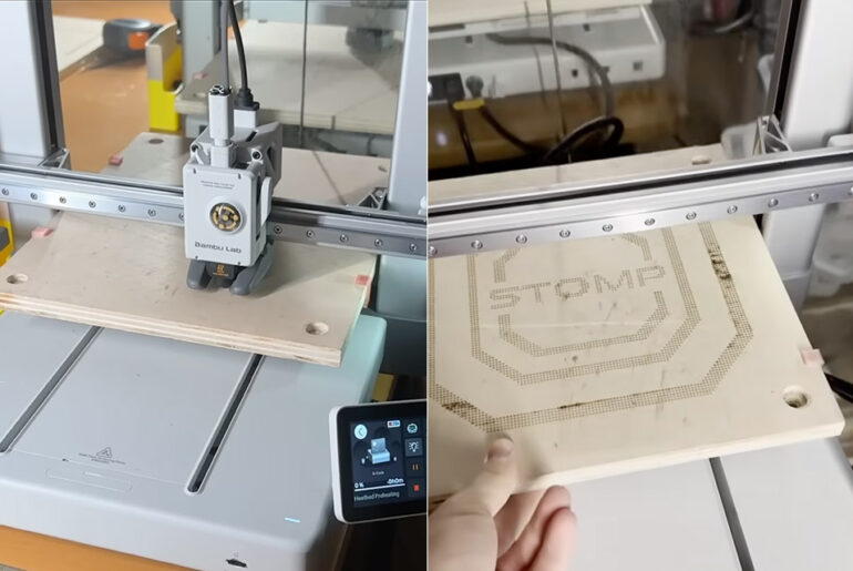 3D Printer Wood Engraver Mod