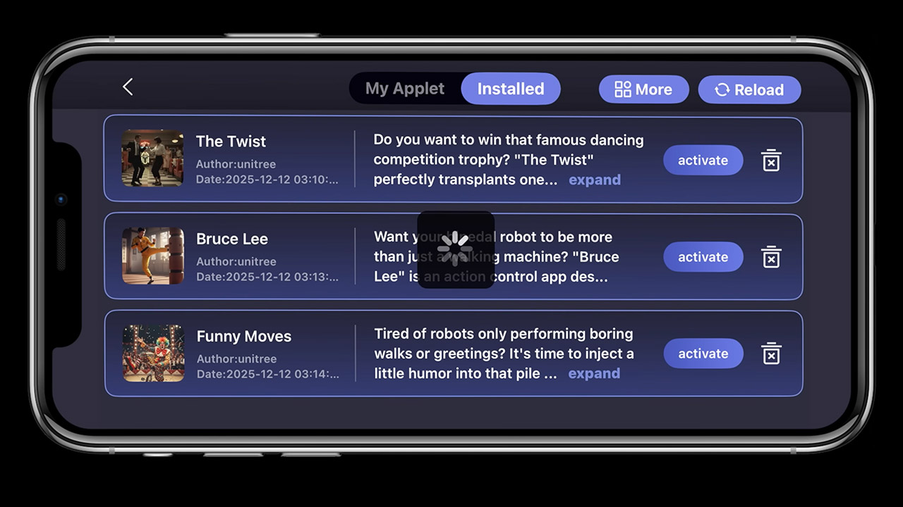Unitree G1 Humanoid Robot App Store