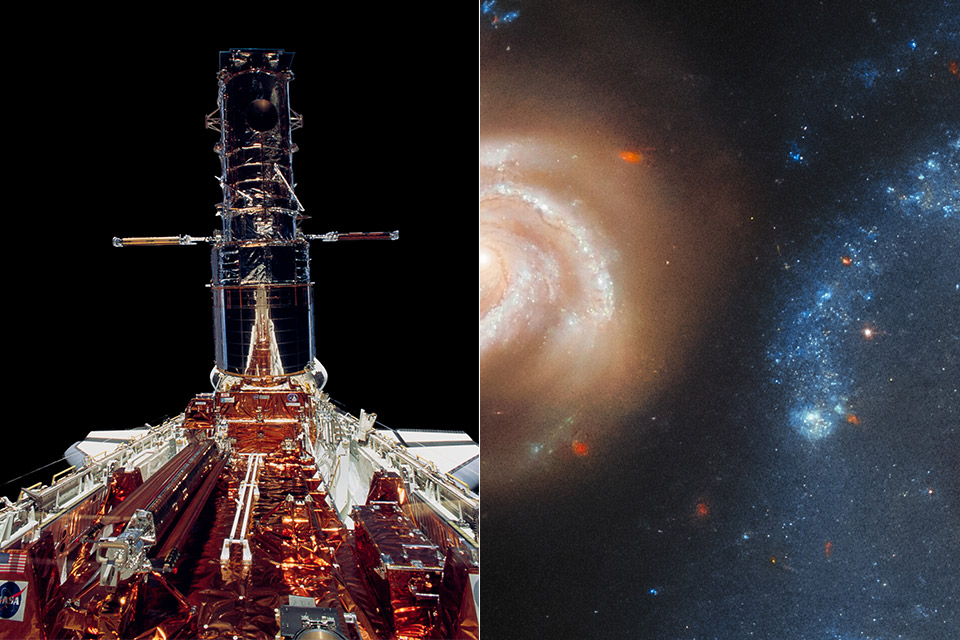 Hubble Captures Arp 4, Spiral Galaxies That Appear Closer Than They Really Are