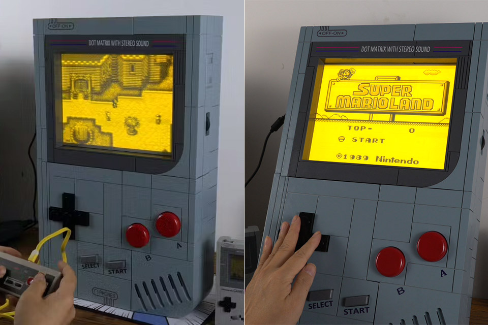 Supersized LEGO Game Boy Functional