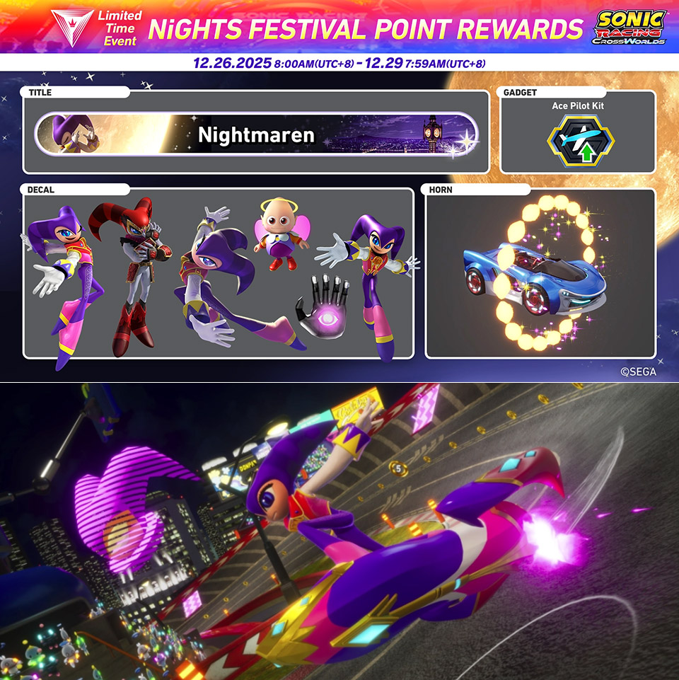 NiGHTS Festival Sonic Racing CrossWorlds