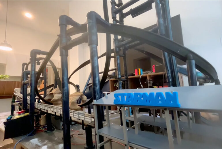Starman 3D-Printed Single-Rail Roller Coaster