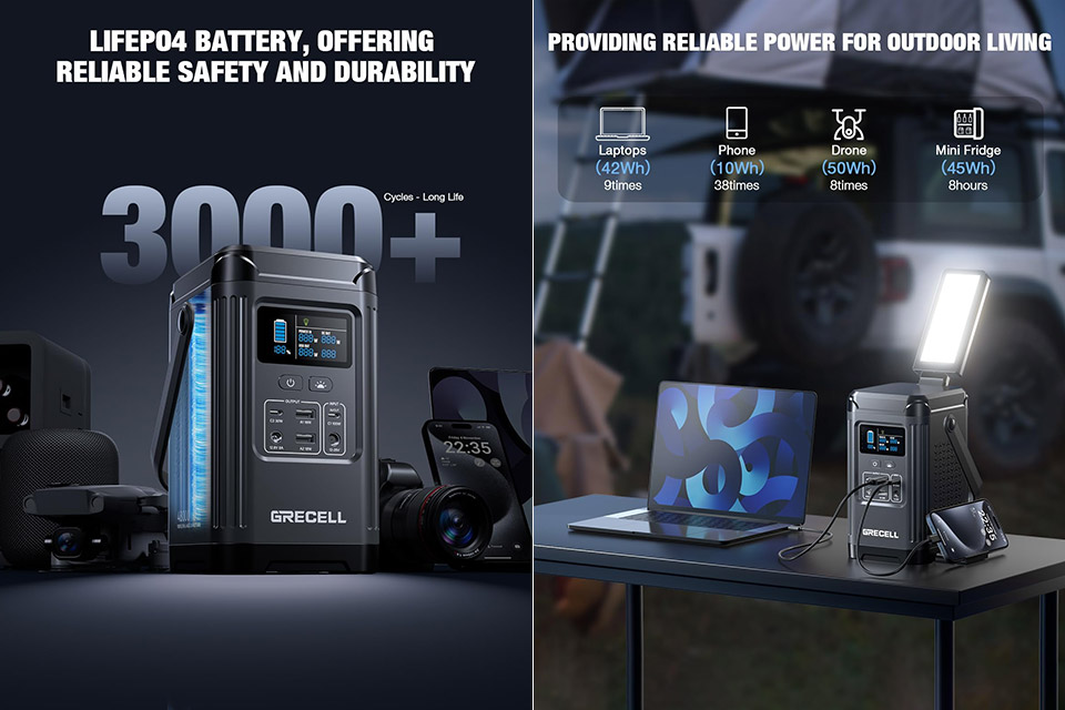 Grecell 240W 48,000mAh LiFePO4 Portable Power Station