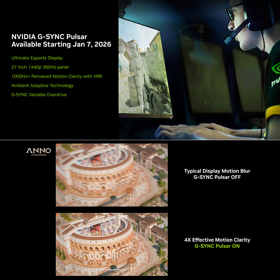 NVIDIA G-Sync Pulsar 1,000Hz Refresh