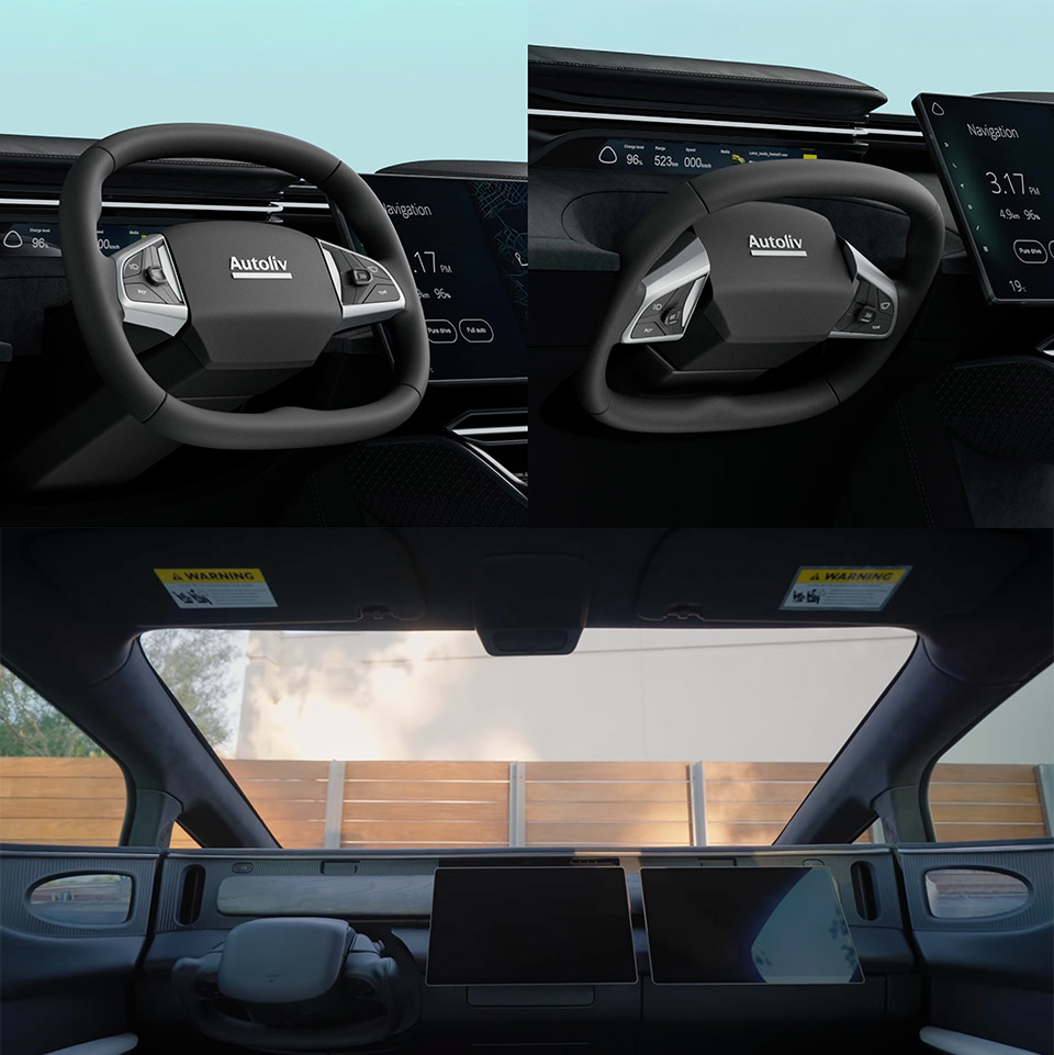 Autoliv Foldable Retractable Steering Wheel Autonomous Vehicles